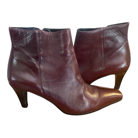 Etienne Aligner women’s  "Filly" Brown Patent Leather Square Toe Ankle Boots 7 M - Picture 8 of 12